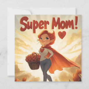 Cartão De Festividades Ilustração da Super Mãe