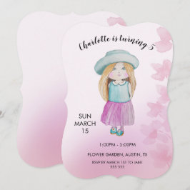 Cartão De Festividades Ilustração de Aquarela de Boneca Bonita