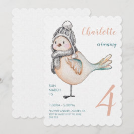 Cartão De Festividades Ilustração de Aquarela de Inverno Bonito