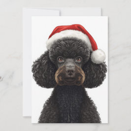 Cartão De Festividades Ilustração de Cachorro Poodle Preto Festivo com Ch