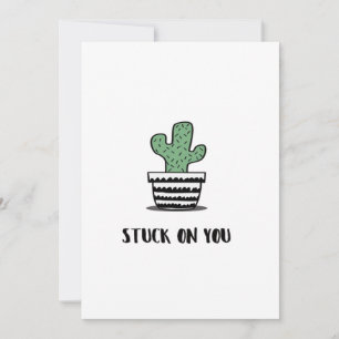 Cartão De Festividades Ilustração de Cactus Stuck On You Design Artístico