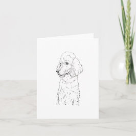 Cartão De Festividades Ilustração de Cão Poodle Padrão - Arte em Tinta