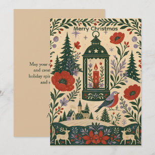 Cartão De Festividades ilustração de floresta de Natal 