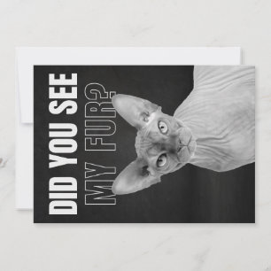 Cartão De Festividades Ilustração de Humor de Gato Sphynx Sarcástico