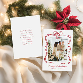 Cartão De Festividades Ilustração de Laço Vermelho Foto