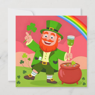 Cartão De Festividades Ilustração de Leprechaun do Dia de São Patrício