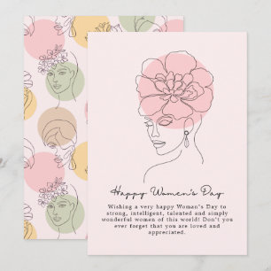 Cartão De Festividades Ilustração de mulheres florais Boho, Feliz Dia das