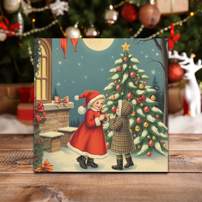 Cartão De Festividades Ilustração de natais vintages (Criador carregado)