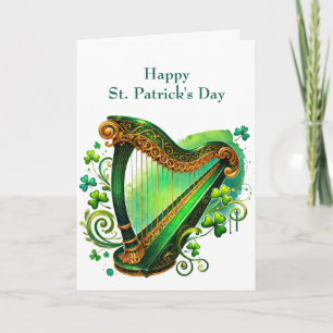 Cartão De Festividades Ilustração de Shamrocks Verde Irlandês