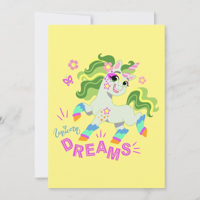 Cartão De Festividades Ilustração de unicórnio cômodo #2 (Frente)