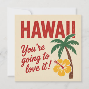 Cartão De Festividades Ilustração de Viagem das Ilhas Havaianas Vintage R