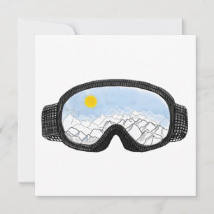 Cartão De Festividades Ilustração do Modo Montanha Ski Goggles
