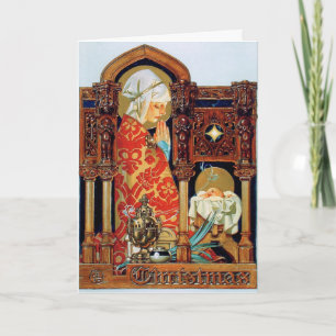 Cartão De Festividades Ilustração do Natal por J.C. Leyendecker