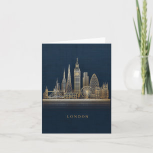 Cartão De Festividades Ilustração Elegante da Silhueta da Cidade de Londr