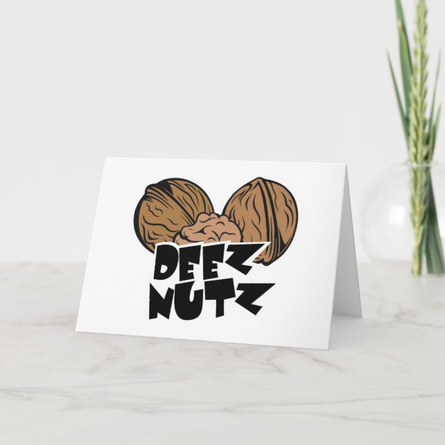 Cartão De Festividades Ilustração engraçada de Deez Nutz (Frente)