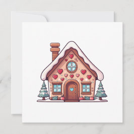 Cartão De Festividades Ilustração Festiva de Casa de Gingerbread