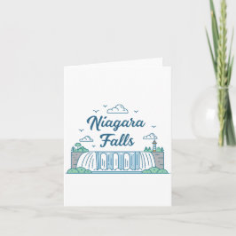 Cartão De Festividades Ilustração Minimalista de Niagara Falls em Design