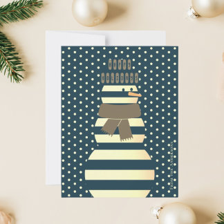 Cartão De Festividades Ilustração moderna de boneco de neve abstrato nata