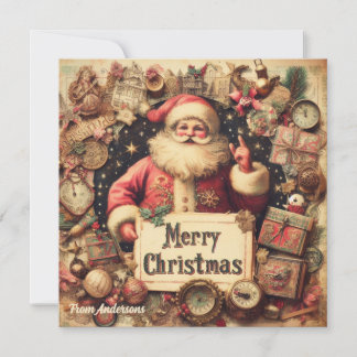 Cartão De Festividades Ilustração tradicional clássica Santa Claus