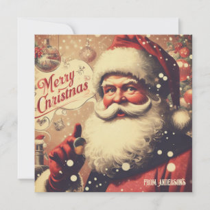 Cartão De Festividades Ilustração tradicional clássica Santa Claus