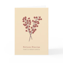 ilustración bayas rojas planta de navidad vintage