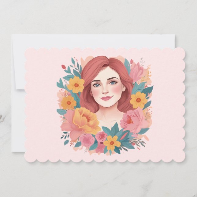 Cartão De Festividades Ilustrador do Dia das Mães (Frente)