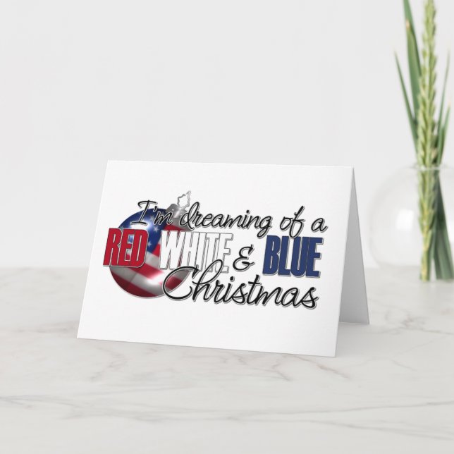 Cartão De Festividades I'm Dreaming of a Red, White & Blue Christmas (Frente)