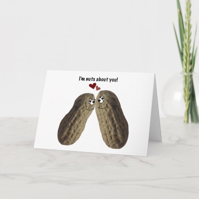Cartão De Festividades "I'm nuts about you!" peanut valentine card (Frente)