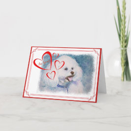 CARTÃO DE FESTIVIDADES I'M YOURS VALENTINE WHITE BICHON FRISE