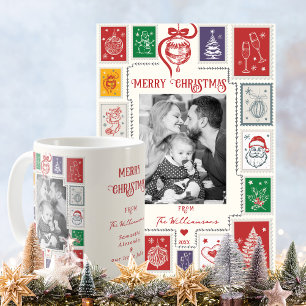 Cartão De Festividades Imagem de Natal do Carimbo Retro Whimsical