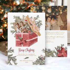 Cartão De Festividades Imagem de Natal moderna divertida 2 fotos