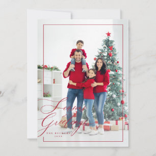 Cartão De Festividades Imagem do Elegante Red Scripts Seasons Greeting