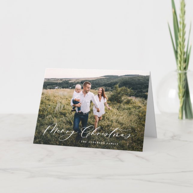 Cartão De Festividades Imagem elegante de Natal do botânico moderno 1 (Frente)