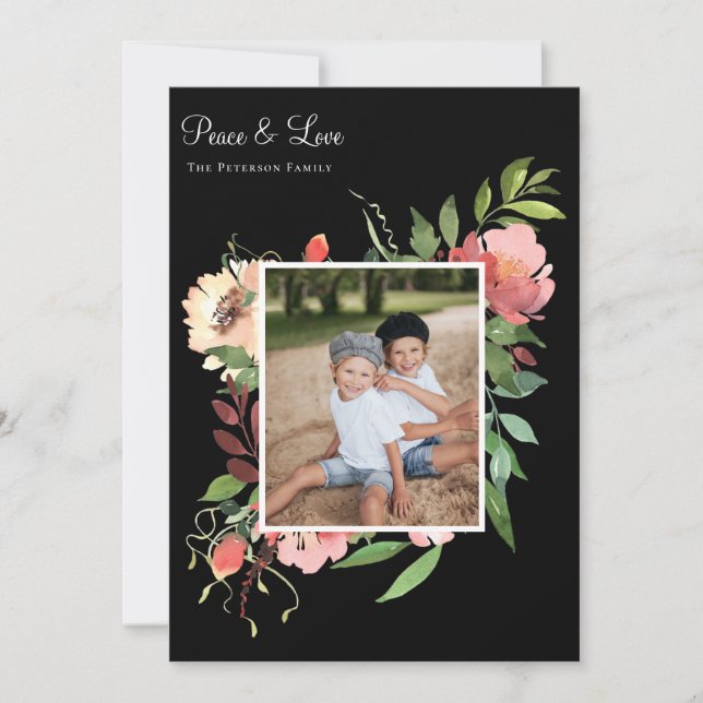 Cartão De Festividades Imagem Floral Botânica de Aquarela Elegante (Frente)