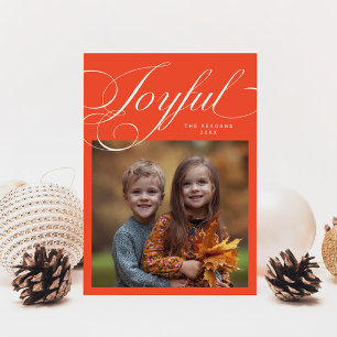 Cartão De Festividades Imagem Retrorada de Foto de Caligrafia Joyful