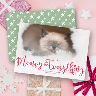 Cartão De Festividades Imaginem Tudo O Elegante Script Gato Foto Engraçad