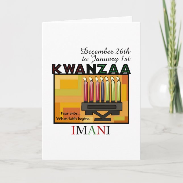 Cartão De Festividades IMANI - Fé (Frente)