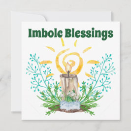 Cartão De Festividades Imbolc Spiral Sunshine Candlelight & Greenery