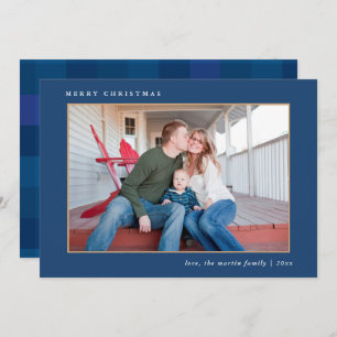 Cartão De Festividades Impressão azul de Natal feliz