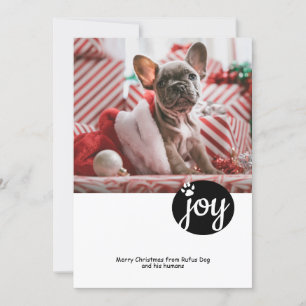 Cartão De Festividades Impressão de Joy Photo Personalizado Pata de Cach