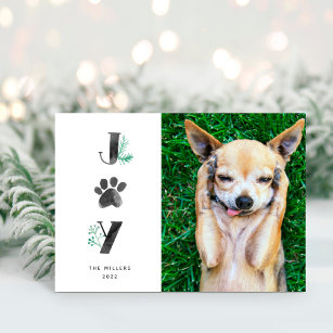 Cartão De Festividades Impressão de Pata de Joy Botânica   Pet Photo