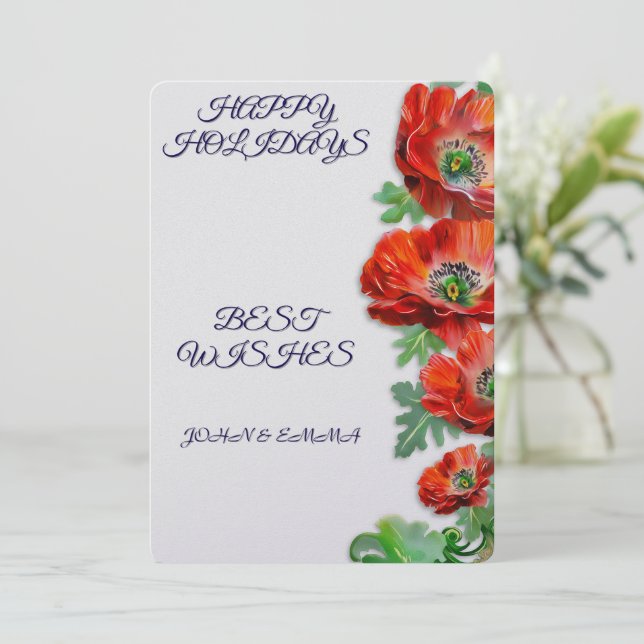 Cartão De Festividades Impressão Faux Dourado Holiday (Em pé/Frente)