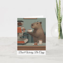 Cartão De Festividades Impressão Personalizada de Cafeteria de Capivara V