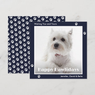 Cartão De Festividades Impressões de patas de cachorro Westie Pet Foto Az