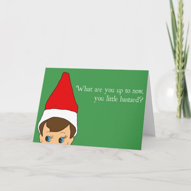 Cartão De Festividades Inappropriate Elf Greeting Card (Frente)