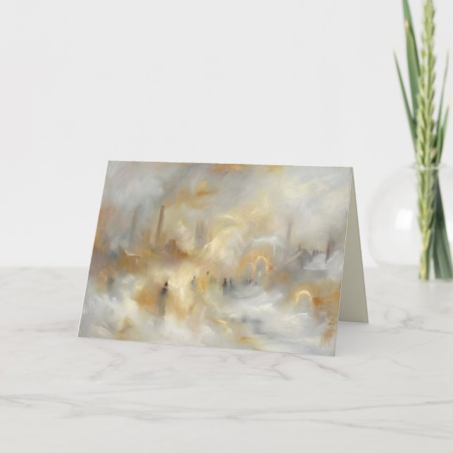 Cartão De Festividades Industrial Cityscape Romantic Style Greeting Card (Frente)