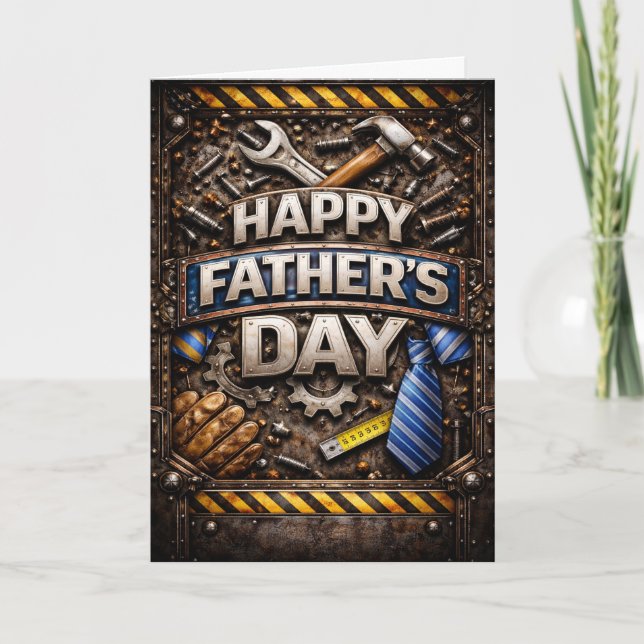 Cartão De Festividades Industrial Tools Mechanic Fathers Day (Frente)