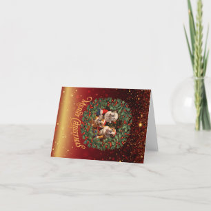 Cartão De Festividades Inglês Buldogue Christmas