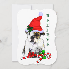 Cartão De Festividades Inglês Buldogue Christmas