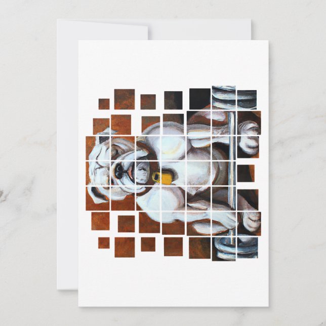 Cartão De Festividades Inglês Bulldog Barbell Workout Pesar (Frente)